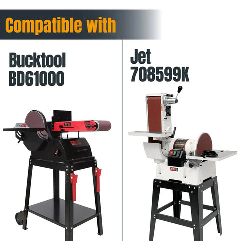 6 By 48 Inch Sanding Belts Set compatible with Bucktool BD61000 and Jet 708599K bench belt sanders side by side