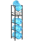 2 In 1 Five Gallon Water Jug Holder With Five Tier Stand And One Dispenser Valve Go To Tabletop Space Saving Water Bottle Storage Rack Organizer For Kitchen Office And Garage