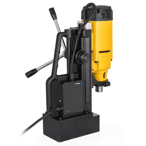 Heavy Duty Portable Magnetic Drill Press For Steel Plate Hole Cutting And Core Drilling with strong base and electric motor.