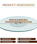 Tempered Glass Lazy Susan Tabletop Organizer With Smooth Silent Spin Large Serving Tray dimensions in various sizes