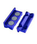 4 Inch Magnetic Aluminum Vise Jaw Pads With Reversible Non Slip Grip Scratch Free Pipe Vise Protectors in blue.