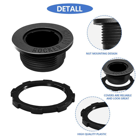 Durable Round Rocker Switch Shell Kit 6 Pack Black ABS Injection Molded Housing For 20mm Diameter Round Switches