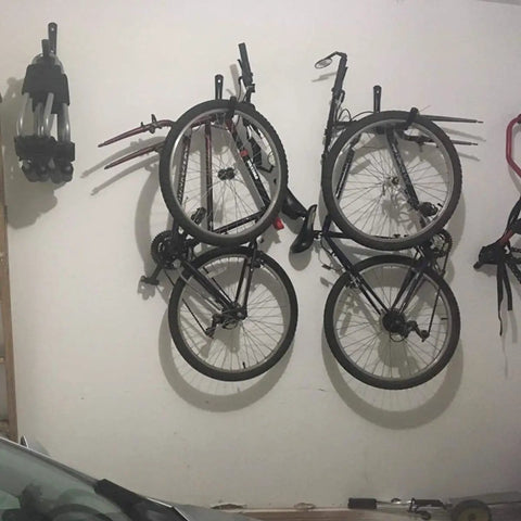 Heavy Duty Garage Storage Hooks 15 Inch Jumbo Arm Kayak Wall Hangers 100 Lb Capacity Steel Canoe Rack with bikes mounted