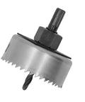 FTVOGUE Heavy Duty Hole Saw Kit W 5 Sizes Cuts Metal Plastic Wood Like A Champ For DIY Pros Using Sharp Steel Cutters With Extender And Hex Wrench, silver hole saw bit with pilot drill