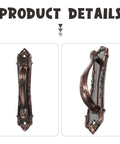 Old School Red Copper Door Handles Set For Wooden Doors And Cabinets, Thickened 138mm Pull Bars, Vintage Style Drawer Hardware