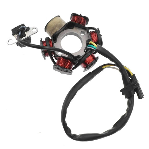 Complete Ignition Coil Kit With Wiring Harness CDI Stator for Motorcycle ATV shown with coils and wiring