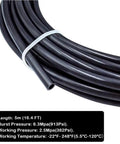 One Half Inch Black Nylon Tubing SAE J844 For Air Brake Systems And Fluid Transfer, 16.4 Feet Coil with Temperature and Pressure Specs