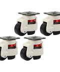 4 Pack Heavy Duty Swivel Leveling Casters GD-80F 500kg Load Capacity For Workbenches Utility Carts And Equipment Industrial Plate Caster Wheels For Easy Mobility, 4 caster set