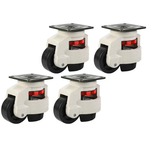 4 Pack Heavy Duty Swivel Leveling Casters GD-80F 500kg Load Capacity For Workbenches Utility Carts And Equipment Industrial Plate Caster Wheels For Easy Mobility, 4 caster set