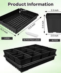 60 Count Square Nursery Pots 3.3 Inch With Drain Holes Seed Starter Tray Kit Includes 5 Trays And 60 Plant Labels In Black