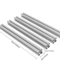Top Shred Aluminum T-Slot 4 Pack Profiles 50x40mm Anodized 6063 Alloy shown in silver, ideal for DIY projects and workbench setups.