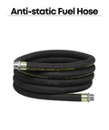 Coiled Anti Static Fuel Transfer Hose 12 Feet Long 1 Inch ID With 1 Inch NPT Male Ends Nitrile Construction