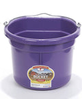 Flat Back Plastic Animal Feed Bucket With Metal Handle For Horse Stall Feeding And Watering Purple 8 Quart Durable Polyethylene Construction With Stacking Ribs And Hangable Design