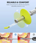 Digital Ear Otoscope With Gyroscope And 4.5 Inch Screen, 3.9mm Inspection Camera With Six LED Lights For Easy Ear Wax Removal, 32GB Card, Snap Photos And Record Videos, Your Own Ear Doctor At Home Checkup, silicone earpick tip