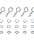 Five Pack M16 Galvanized Carbon Steel Eye Bolts With Nuts And Washers Five Eighth Inch By Two Point Three Six Inch Heavy Duty Screw Eye Lifting Rings For Tie Downs Indoors Outdoors Silver, five bolts with washers and nuts