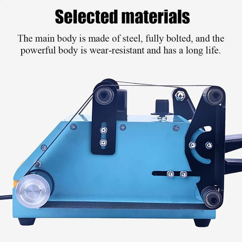 UILMLIO 950W Mini Electric Belt Sander Benchtop Grinder with steel body and dual head design for woodworking.