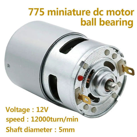 Beefy Torque 12V 24V DC Gear Motor With Ball Bearing 12000 RPM Large Power Low Noise Metal Gearbox Bracket Included 2 Pack