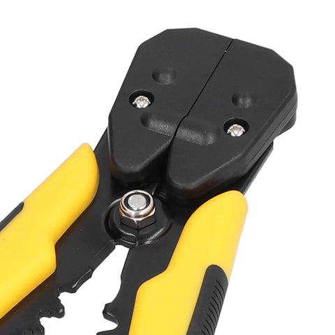 Close-up of 8 Inch Self Adjusting Stripper Pliers For 10 To 24 AWG Copper And Aluminum Cables With Pro Grade Crimping Tool