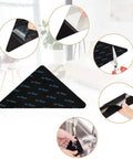 Non Slip Rug Pad Grippers Set, 14 Pack Anti Slip Rug Pads For Area Rugs And Carpets, Reusable and Washable, Triangle Design