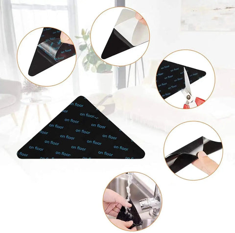 Non Slip Rug Pad Grippers Set, 14 Pack Anti Slip Rug Pads For Area Rugs And Carpets, Reusable and Washable, Triangle Design