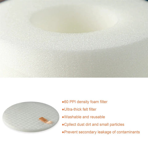 APEX DuoClean Vacuum Brush Roll And Filter Kit Replacement with 60 PPI foam filter and ultra-thick felt filter details