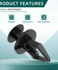 Close-up of push type fastener showing durable black thermoplastic design, part of Upgrade Your Daily Driver With These Tough As Nails Gm Fender Liner Clips Push Type Fasteners For Buick Enclave And Cadillac Escalade Trim Panel Hardware.