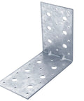 Serious Grade Six Inch Galvanized L Brackets Pack, Heavy Duty steel corner brace with multiple holes for easy installation.
