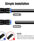 Huge 100 Pc Pneumatic Fittings Kit Push To Connect Air Hose Quick Couplers For 4-12mm Tubing Super Easy Setup No Tools Needed Black And Blue Seals Perfect For Compressors And Industrial Builds. Black pneumatic push-to-connect fitting on 4-12mm tube, simple install and replace guide.