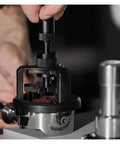 Slick Adjustable Coffee Distribution Tool And Rotatable Espresso Tamper Set For Badass Baristas 51 54 58 Millimeter Compatible in use.