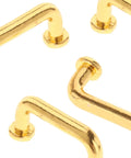 Gold Metal Mini Cabinet Knob Pulls Set, 1 To 12 Scale Dollhouse Furniture Hardware, Decorative Drawer Handles, close-up view
