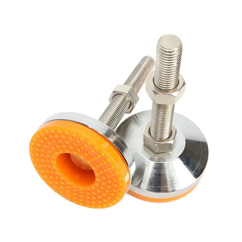 4 Adjustable Leveling Feet For Furniture And Cabinets Heavy Duty Plated Steel Swivel Levelers Built To Stop Wobble And Vibration Easy Install For Tables Workbenches Shelves And Bookcases, orange base