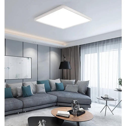 2 Pack 12 Inch 24W LED Flush Mount Ceiling Light 5000K Daylight Square Flat Panel in modern living room