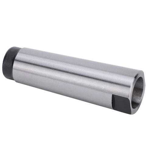 MT3 to MT2 drill sleeve arbor adapter, silver steel body with black ends, for CNC lathe/mill fixtures