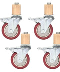 Built Tough Pro Grade Heavy Duty Polyurethane Swivel Caster Wheels With Threaded Stem for smooth trolley and console workbench moving.
