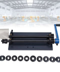 Roller Kit For Metal Sheets Tubing And Pipe With 12 Inch Gear Drive Bench Beader And 6 Dies Set displayed in workshop