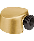 Brushed Gold Round Drop Ell Handheld Shower Wall Connector For One Half Inch IPS, angled view showing brushed texture