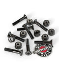 1 Inch Phillips Head Skateboard Hardware Set For Trucks Replacement Screws And Bolts For Most Decks Easy Install Durable Construction Built To Last For Any Street Or Park Board Setup, shown with nuts and branded sticker