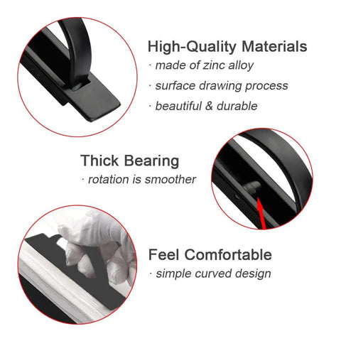 High-quality zinc alloy material close-up of Fresh 2 Pack Invisible Cabinet Handles With A Smooth 180 Rotation.