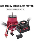 Surpass Hobby 3650 Brushless Motor And ESC Combo 3900KV Motor With 60A ESC For 1/10 Scale RC Cars And Trucks