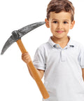 Child holding Two Piece Foam Pickaxe Prop Set For Dwarf Gnome Cosplay And Christmas Party Decor Lightweight Decorative Tools For Adults And Kids
