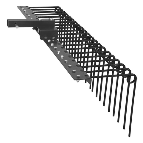 Tow Behind Lawn Dethatcher, 60 Inch Wide With 21 Steel Tines, Category 1 Three Point Hitch Tractor Attachment for fast cleanups