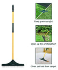 55 Inch Turf Rake With Dense Nylon Bristles All In One Long Pole Garden Hand Broom for turf and carpet cleanup