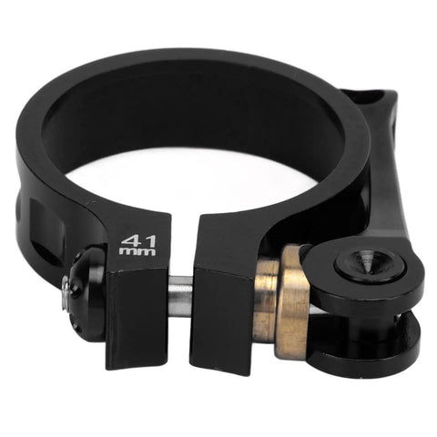 Vistreck 41mm Quick Release Bike Seat Post Clamp With Lightweight CNC Aluminum Alloy Collar For Folding Bikes showing a close-up detail of the clamp design.