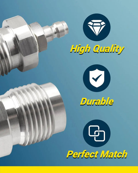 DIN Valve Scuba Adapter For Paintball And Scuba Fill Stations, 8mm Quick Disconnect Fitting, Stainless Steel