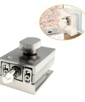 Built Tough Stainless Steel Slide Bolt Lock With Flat Key For Glass Doors And Metal Cabinets, surface mounted latch with key mechanism.