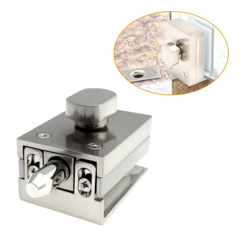 Built Tough Stainless Steel Slide Bolt Lock With Flat Key For Glass Doors And Metal Cabinets, surface mounted latch with key mechanism.