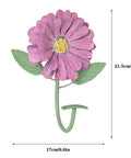 Heavy Duty Wall Mounted Clothes Hook And Entryway Coat Rack Featuring Slick Steel Key Hanger Construction That Works As A Total Home Game Changer Perfect For Bags Scarves And Zero Stress Storage, floral design with purple flower.