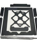 Built Like A Tank All Metal Frame Replacement Kit Compatible With Prusa I3 Mk3 3D Printers, showing black metal parts and connectors.
