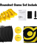 Easy Setup Roundnet Game Set With Patented Net Includes Two Balls For Beach, Lawn, Or Backyard Fun with accessories