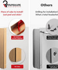 Comparison of Five Pack Adhesive Edge Pulls No Drill Hidden Drawer Handles and traditional screw handles